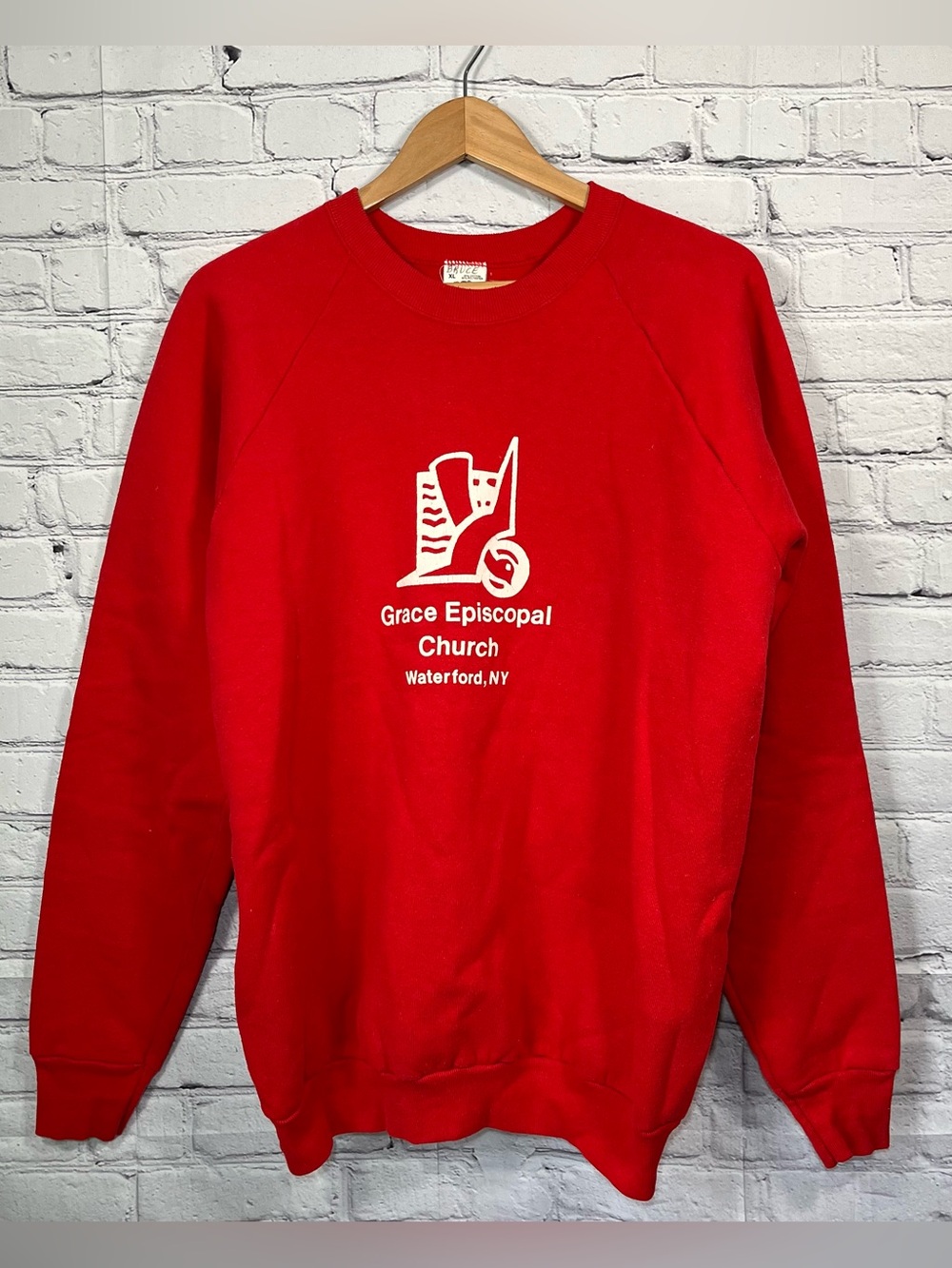 Vintage Fruit Of the Loom Crewneck Sweatshirt Mens XL Red Made In USA Pullover